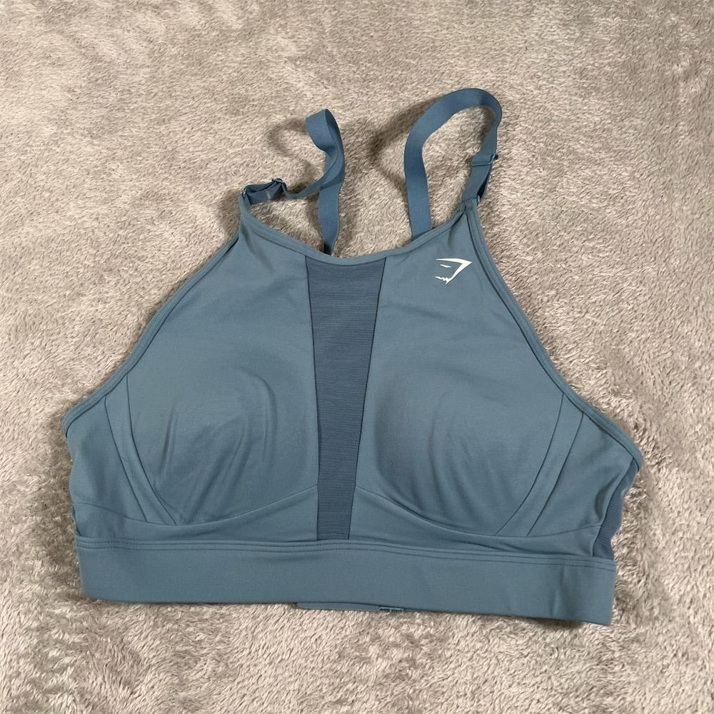 Gymshark‎ Women's Seamless Bralette Blue Size S Racerback Wireless Bra